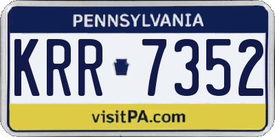 PA license plate KRR7352