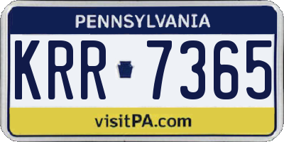 PA license plate KRR7365