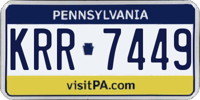 PA license plate KRR7449