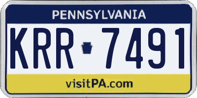 PA license plate KRR7491