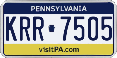 PA license plate KRR7505