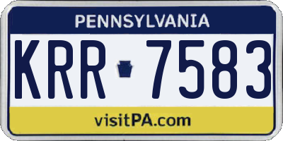PA license plate KRR7583