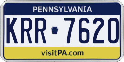 PA license plate KRR7620