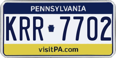 PA license plate KRR7702