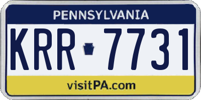 PA license plate KRR7731