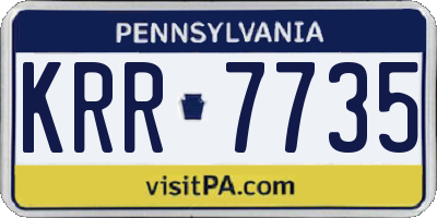 PA license plate KRR7735
