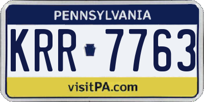PA license plate KRR7763