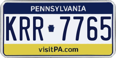PA license plate KRR7765