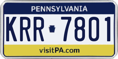 PA license plate KRR7801