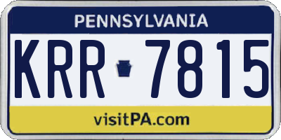 PA license plate KRR7815
