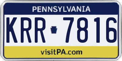 PA license plate KRR7816
