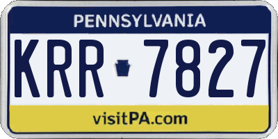 PA license plate KRR7827