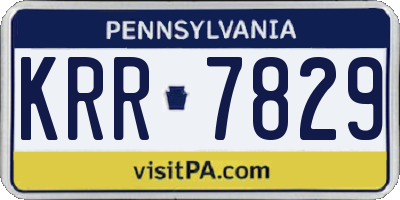 PA license plate KRR7829