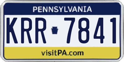 PA license plate KRR7841
