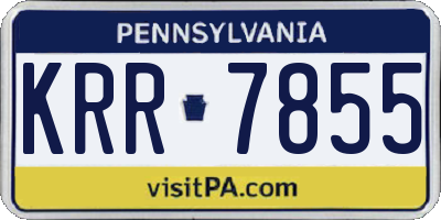 PA license plate KRR7855