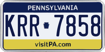 PA license plate KRR7858
