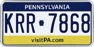 PA license plate KRR7868