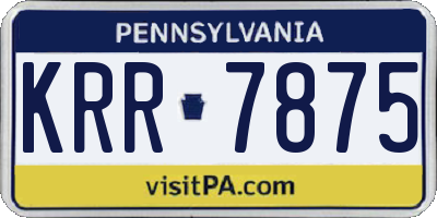 PA license plate KRR7875