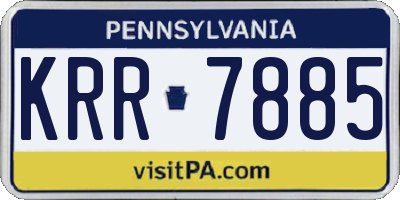 PA license plate KRR7885