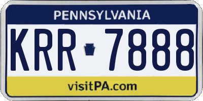 PA license plate KRR7888