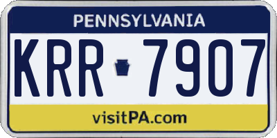 PA license plate KRR7907