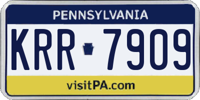 PA license plate KRR7909
