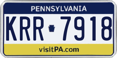 PA license plate KRR7918