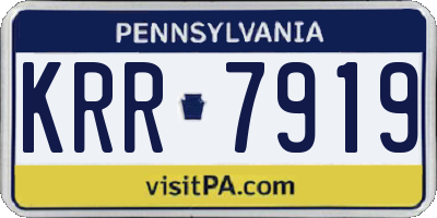 PA license plate KRR7919