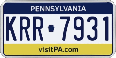 PA license plate KRR7931