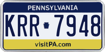 PA license plate KRR7948