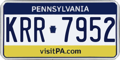 PA license plate KRR7952