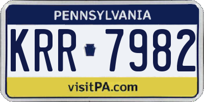 PA license plate KRR7982