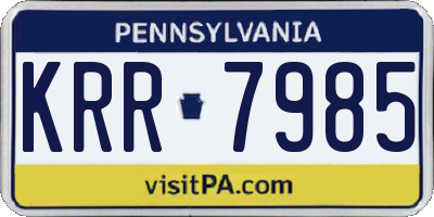 PA license plate KRR7985