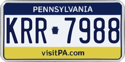 PA license plate KRR7988