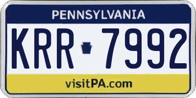 PA license plate KRR7992