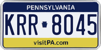 PA license plate KRR8045