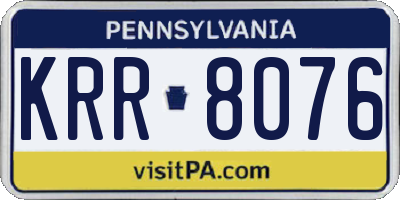 PA license plate KRR8076