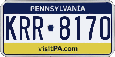 PA license plate KRR8170