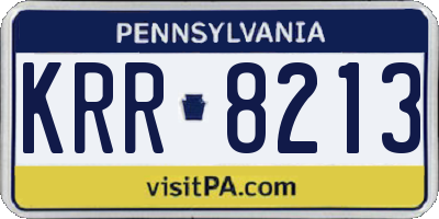 PA license plate KRR8213