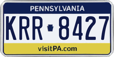 PA license plate KRR8427