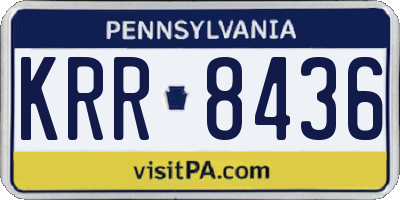 PA license plate KRR8436