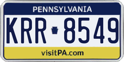 PA license plate KRR8549