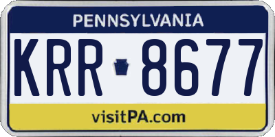 PA license plate KRR8677
