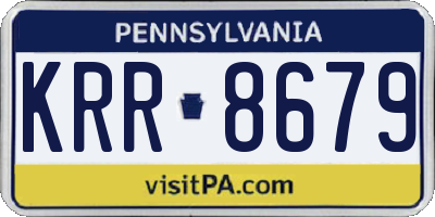 PA license plate KRR8679