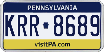 PA license plate KRR8689