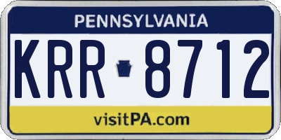 PA license plate KRR8712
