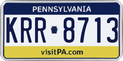 PA license plate KRR8713