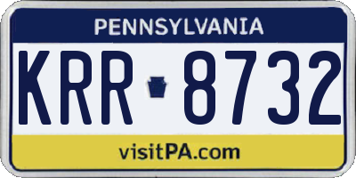 PA license plate KRR8732