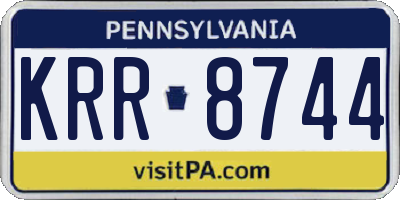 PA license plate KRR8744