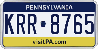 PA license plate KRR8765